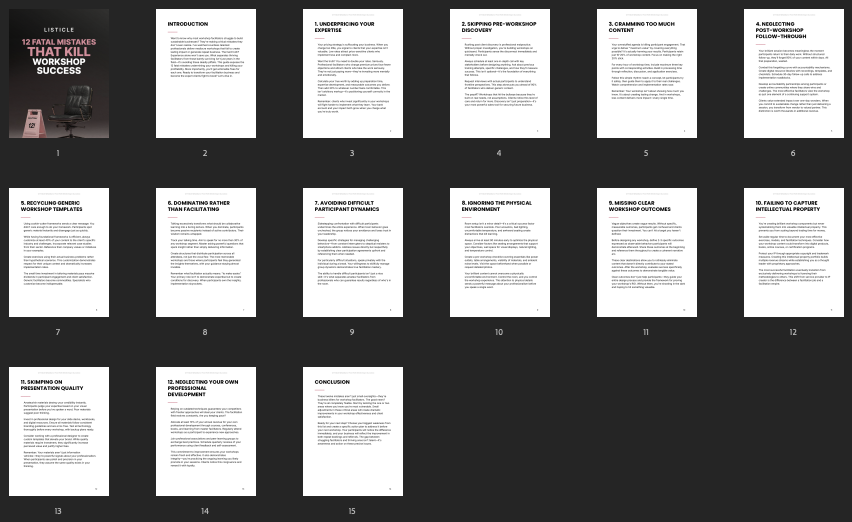 12 Fatal Mistakes That Kill Workshop Success preview