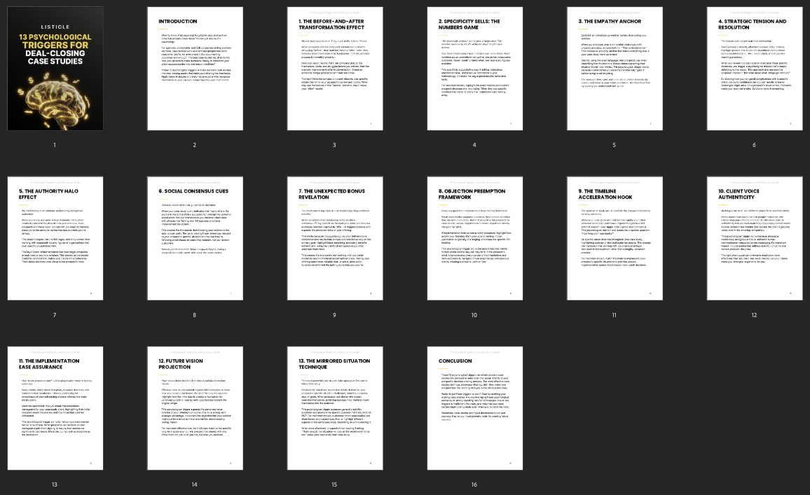 13 Psychological Triggers for Deal-Closing Case Studies preview
