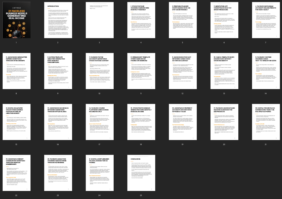 21 Faceless Business Models Generating Real Income preview
