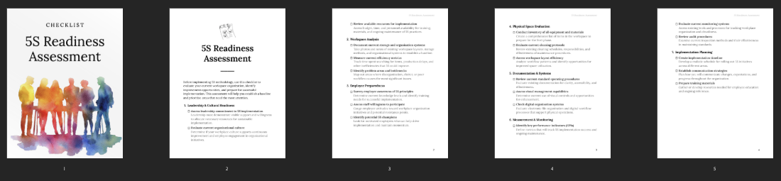 5S Readiness Assessment preview