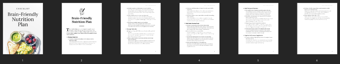 Brain-Friendly Nutrition Plan preview