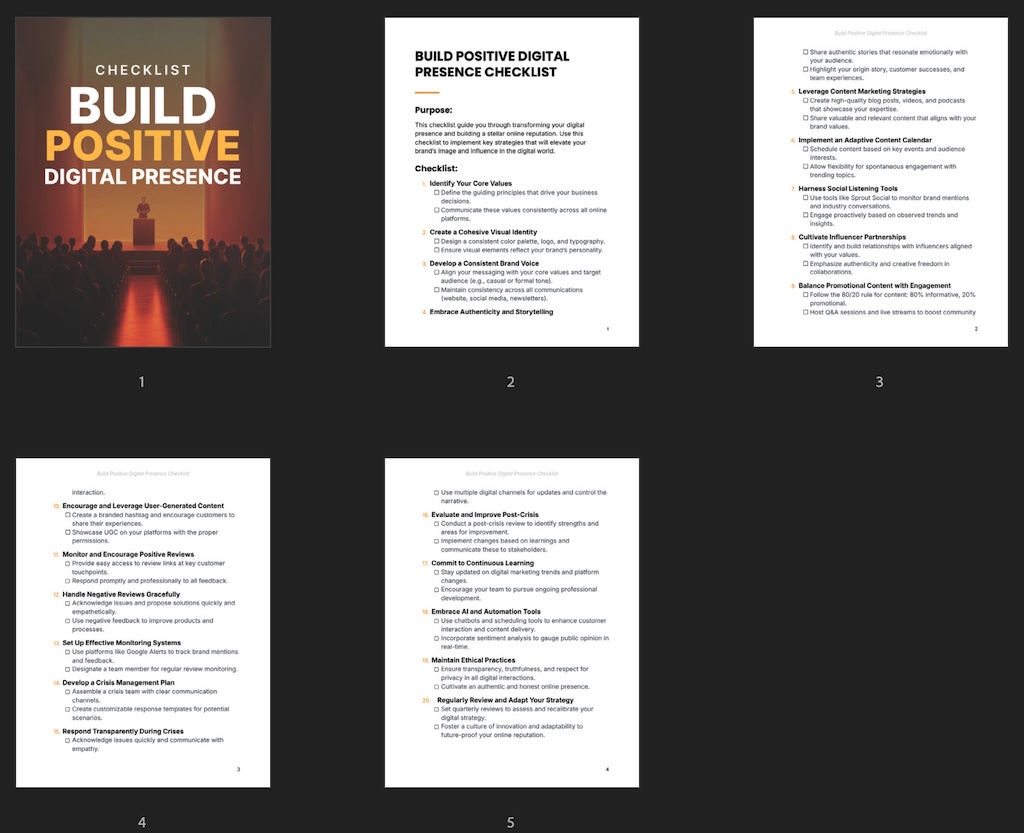 Build Positive Digital Presence - Checklist preview