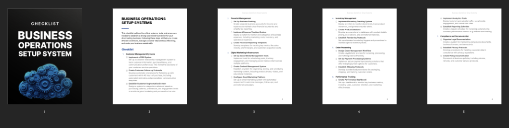 Business Operations Setup Systems preview