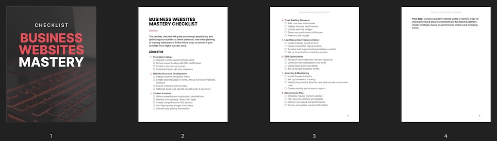 Business Websites Mastery - Checklist preview