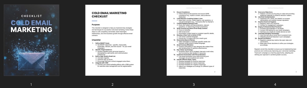 Cold Email Marketing - Checklist preview