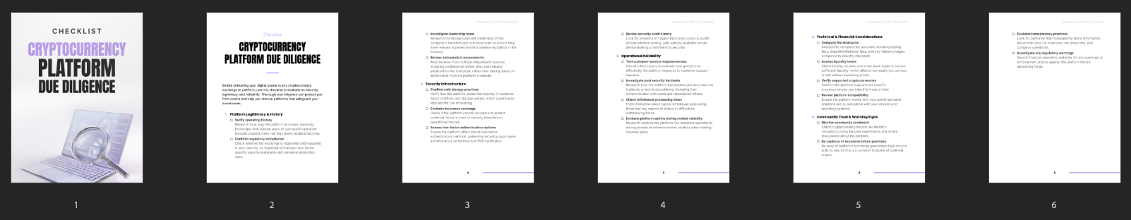 Cryptocurrency Platform Due Diligence preview
