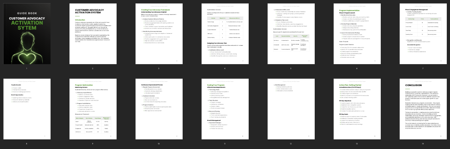 Customer Advocacy Activation System preview