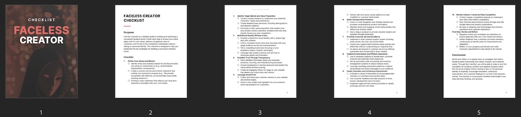 Faceless Creator - Checklist preview
