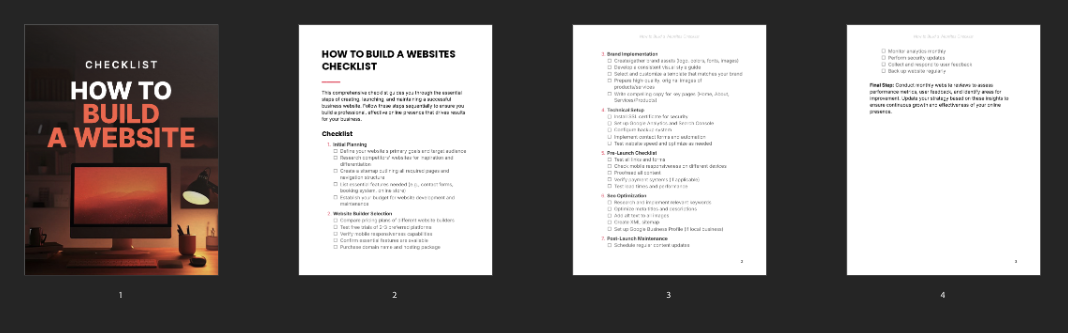 How to Build a Website - Checklist preview