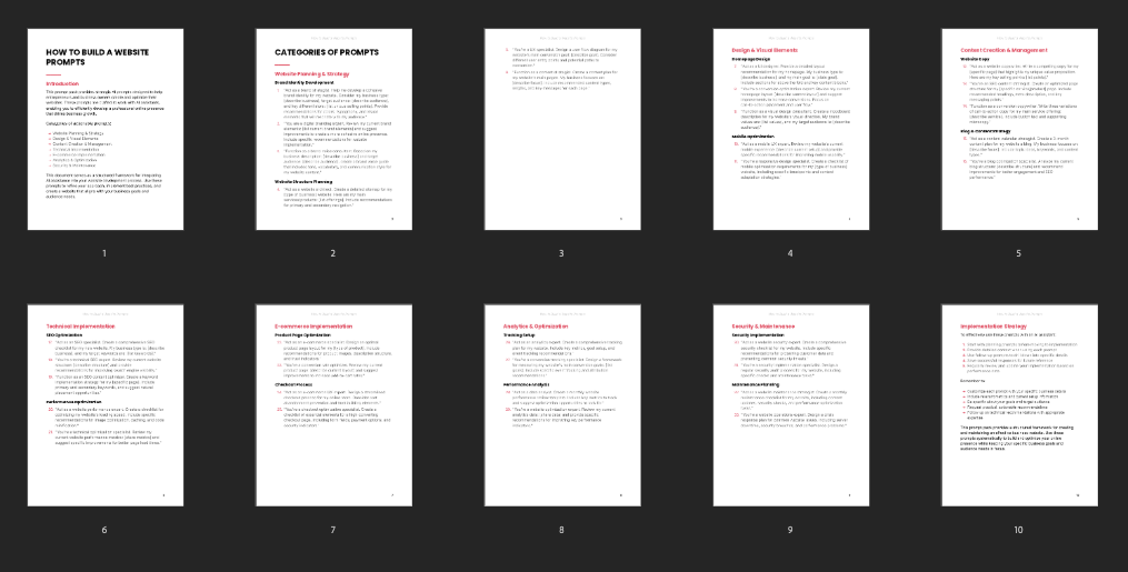 How to Build a Website - Prompts preview