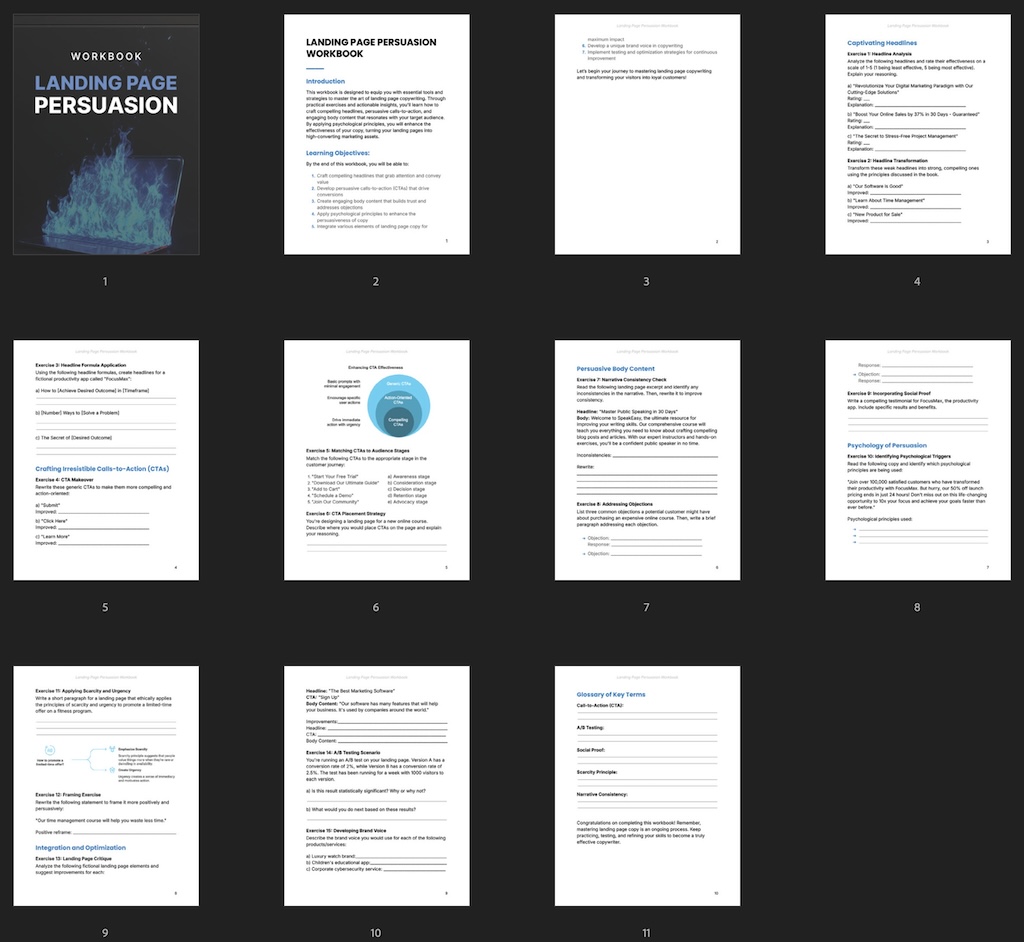 Landing Page Persuasion - Workbook preview