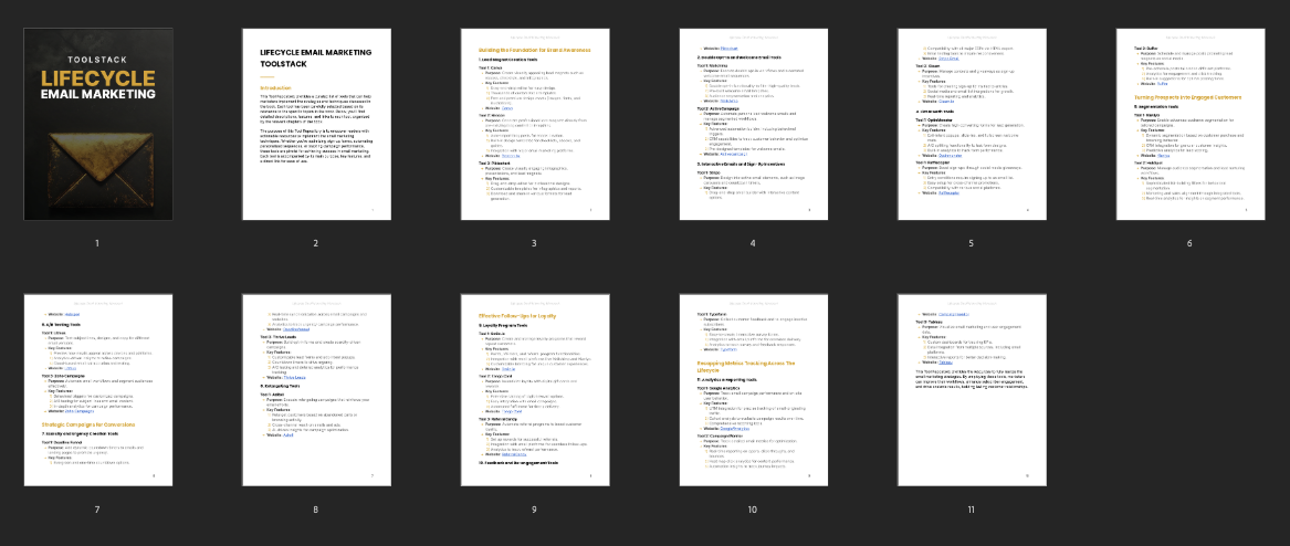 Lifecycle Email Marketing - Toolstack preview