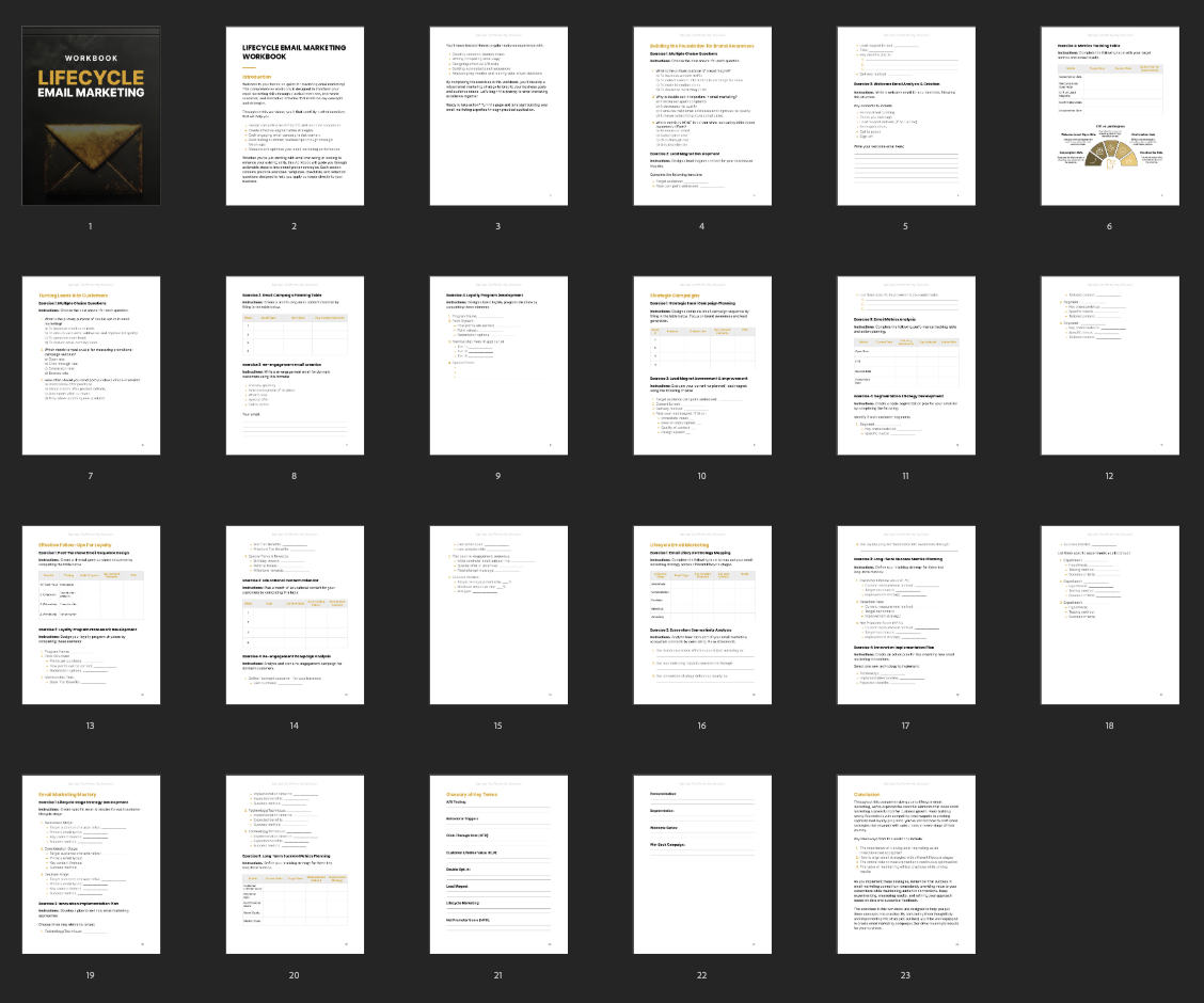 Lifecycle Email Marketing - Workbook preview