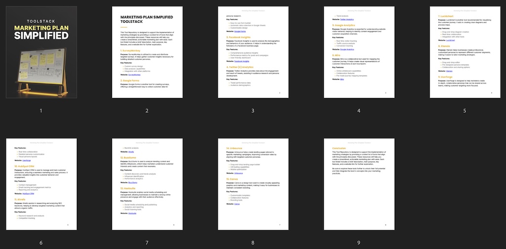 Marketing Plan Simplified - Toolstack preview