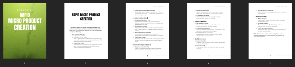 Rapid Micro Product Creation preview
