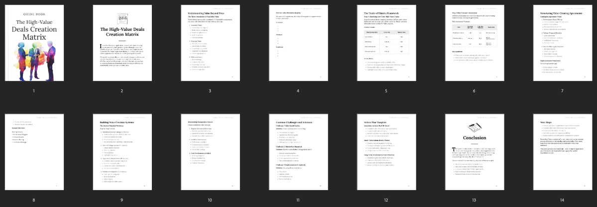 The High-Value Deals Creation Matrix preview