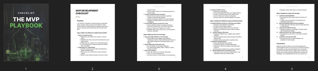 The MVP Playbook - Checklist preview
