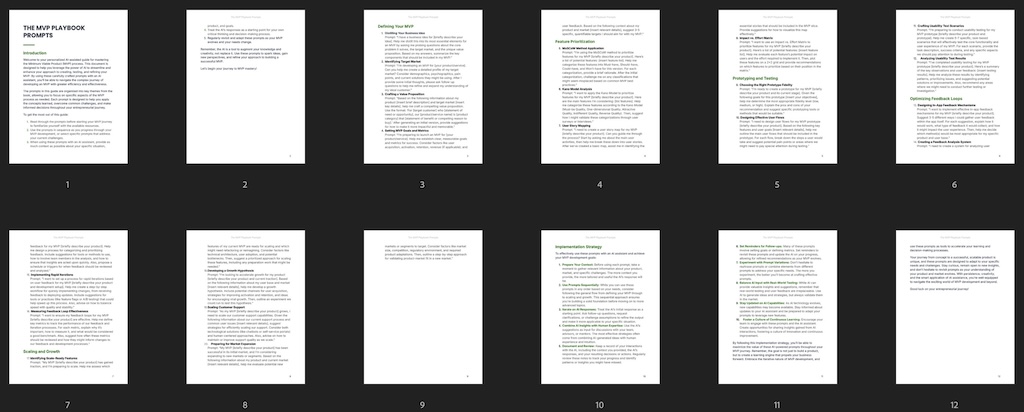 The MVP Playbook - Prompts preview