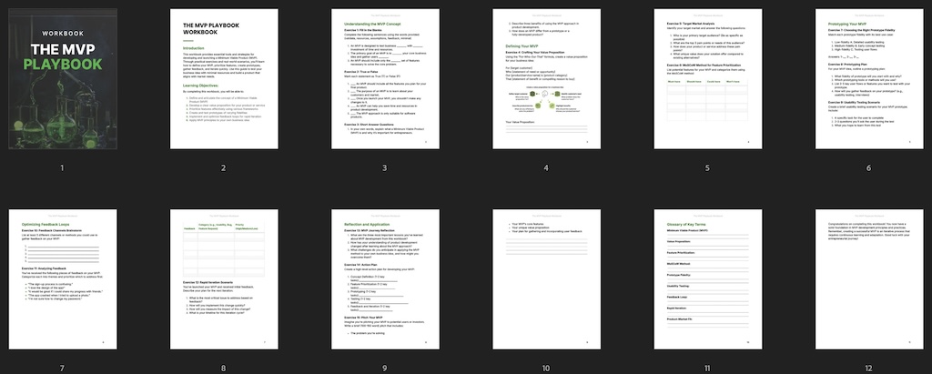 The MVP Playbook - Workbook preview