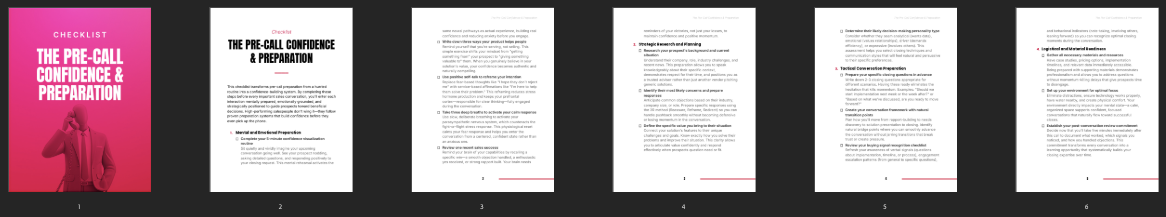 The Pre-Call Confidence & Preparation preview