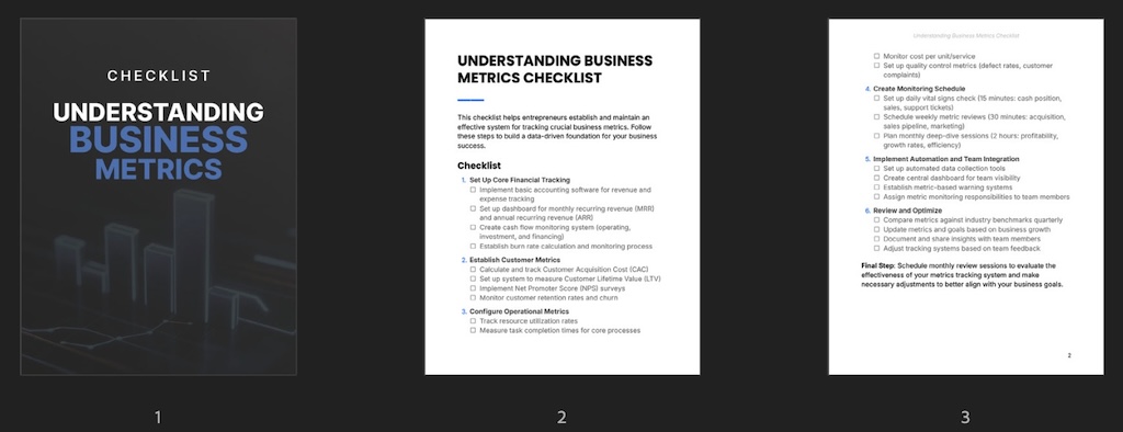 Understanding Business Metrics - Checklist preview