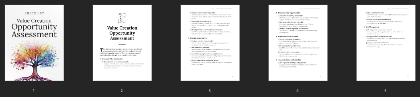Value Creation Opportunity Assessment preview