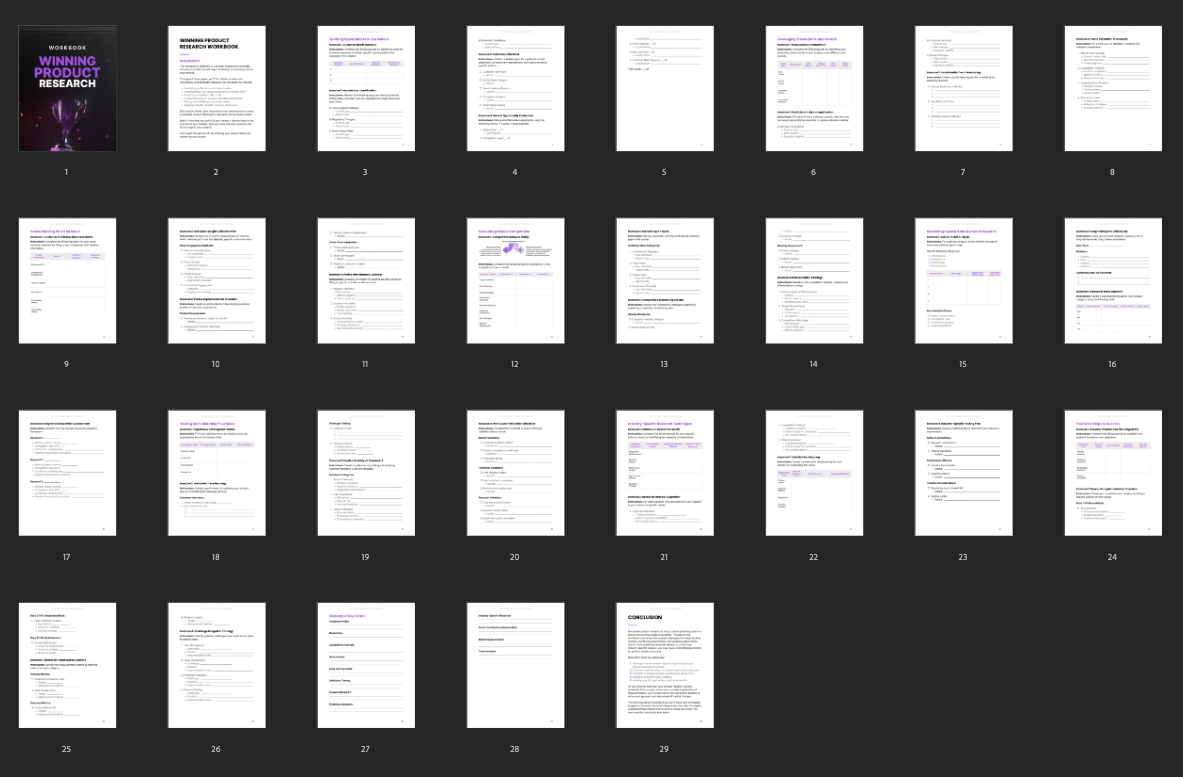 Winning Product Research - Workbook preview